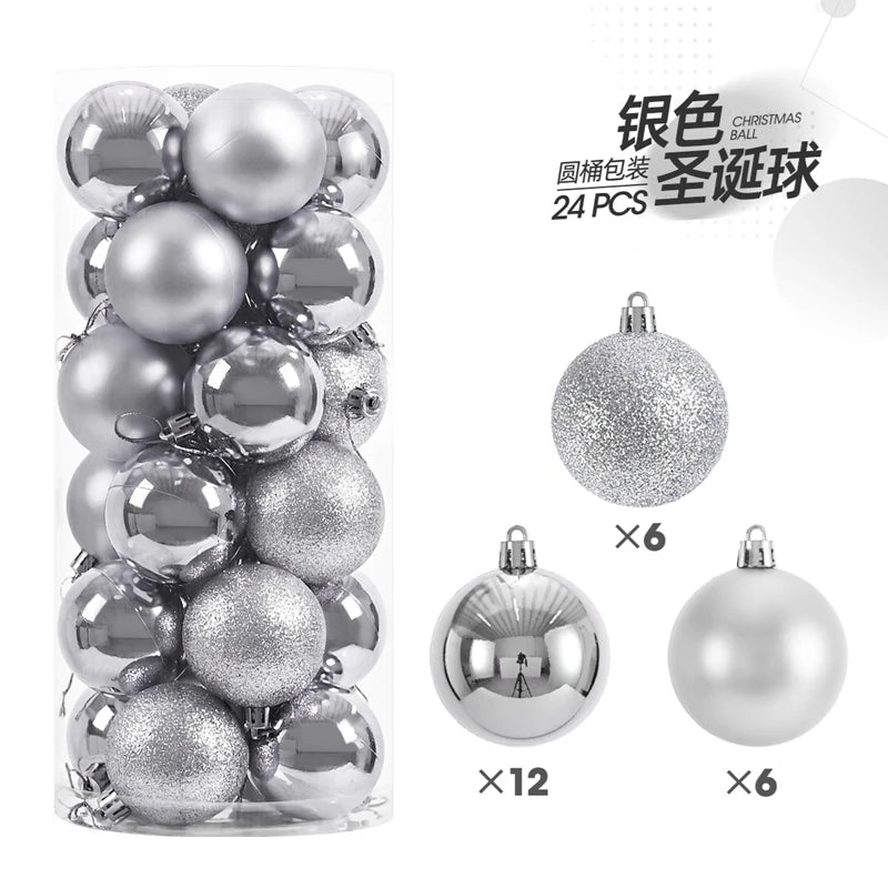24/36Pcs Christmas Decoration 3/4CM Balls Hanging Christmas Tree Pendants Ornaments for Home Party Decor New Year Gift Accessory