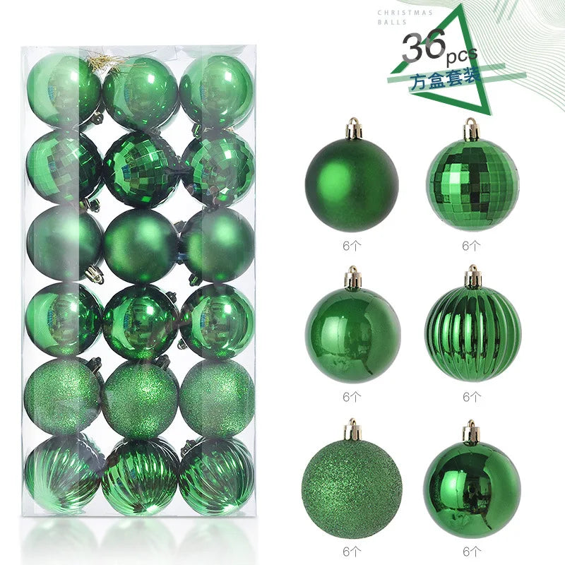 24/36Pcs Christmas Decoration 3/4CM Balls Hanging Christmas Tree Pendants Ornaments for Home Party Decor New Year Gift Accessory