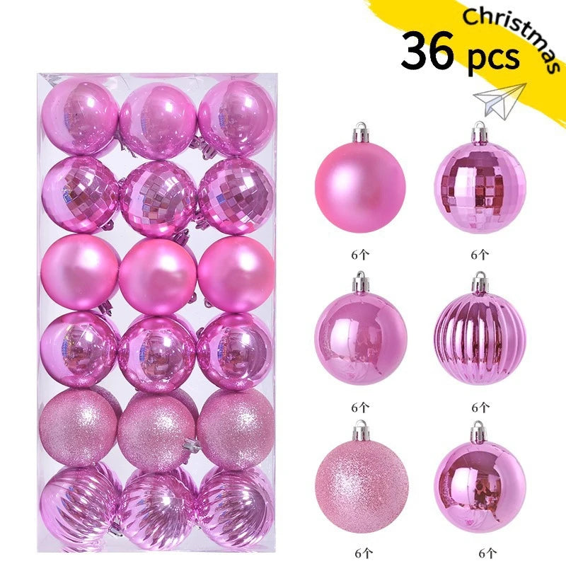 24/36Pcs Christmas Decoration 3/4CM Balls Hanging Christmas Tree Pendants Ornaments for Home Party Decor New Year Gift Accessory